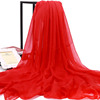 2米长丝巾春秋冬款洋气时尚女大红色纱巾围巾薄款跳广场舞蹈冬季
