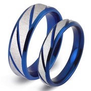 蓝色金色欧美风素圈小码戒指钛钢菱形指环情侣，对戒首饰品str158