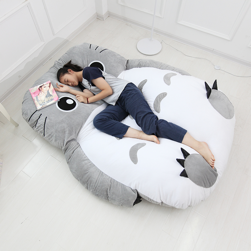 正品打折可拆洗龙猫懒人沙发床卡通单人榻榻米