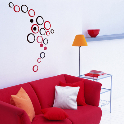 标题优化:特价圆环形立体可移除墙贴客厅 装饰墙壁贴电视背景墙家居壁纸饰
