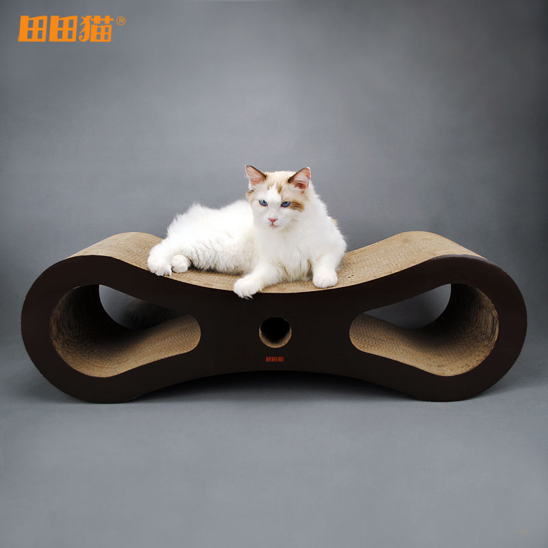 田田猫 创意大型8字瓦楞纸猫抓板猫玩具猫抓床猫家具磨爪猫用品在类目 宠物/宠物食品及用品, 猫/狗玩具, 猫抓板中 - 来自Buy2taobao.com提供专业的淘宝代购服务
