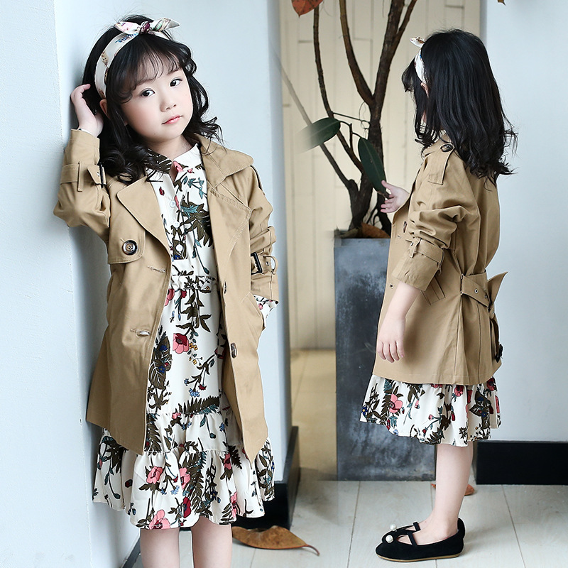 2019 Spring new pattern girl children coat CUHK Korean Edition Self cultivation jacket England Windbreakerin the Children/Baby/Family fitted , Coat/Jacket/Overcoat , Ordinary jacket category - from Buy2taobao.com to provide professional Taobao agent buy service