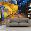 背景墙壁纸欧洲画沙发卧室欧式风格墙纸梵高油画街景街道大型壁画