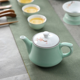高档高档青瓷潮汕功夫茶具，套装茶壶盖碗泡，潮州工夫茶杯家用整套小