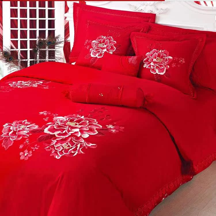 Arts of textile high-grade Embroidery Ten sets Rich life YDN124003B peony Wedding celebration bedding quality goodsin the Bedclothes , Bedding Sets/Family of four/Multiple sets of category - from Buy2taobao.com to provide professional Taobao agent buy service