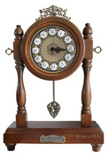 台钟仿古复古田园钟表实木座钟欧式 客厅卧室 座钟二色可选