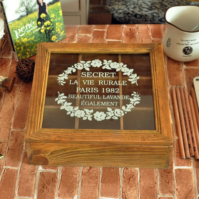 Promotion zakka Japanese Nine grid Glass printing woodiness jewelry storage box desktop solid wood Do the old Storage boxin the Storage consolidation , Home Storage appliances , Storage Box , Other storage box category - from Buy2taobao.com to provide professional Taobao agent buy service