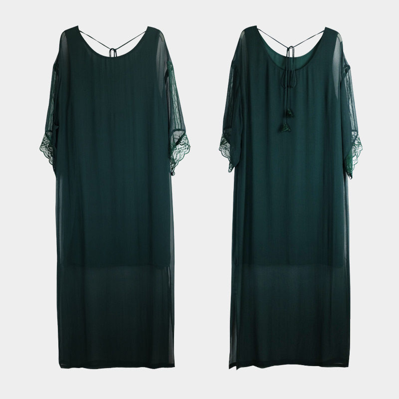 CHONGYAO-青儿-超仙宽松真丝落肩长裙/连衣裙