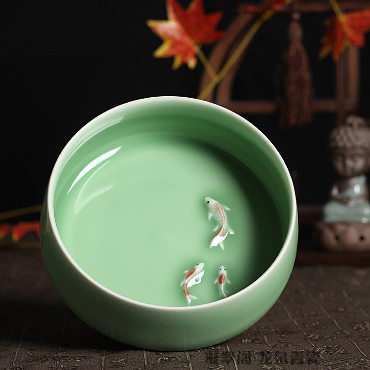 Longquan celadon Carp Wash Cup Brush washing Kung Fu Tea Ceremony washing tea set Kung Fu Tea Ceremony parts Ashtrayin the Tableware , Tea set , Tea/With zero category - from Buy2taobao.com to provide professional Taobao agent buy service