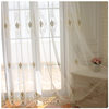 现代简约欧式轻奢绣花高档白色，透光刺绣窗帘，卧室客厅落地窗纱成品