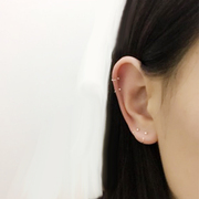 耳骨环s999纯银耳钉耳圈耳环简约小耳扣养耳耳饰圈圈潮耳骨钉