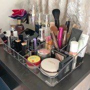 超大号化妆品收纳盒桌面，透明亚克力护肤品，收纳架口红刷具整理盒