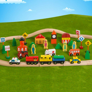 儿童百变情景城市积木，木制磁性益智交通场景汽车积木宝宝玩具