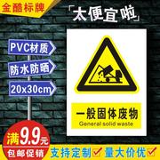 安全标识牌警告标志pvc消防标识牌警示牌提示牌一般固体废物a088