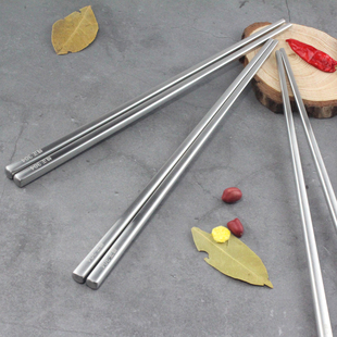 中日韩式餐具高端不锈钢筷子304 方形金属家用小清新防滑防烫磨砂