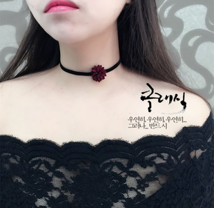 韩国chocker脖子饰品雏菊花，颈链颈带项圈女原宿短款锁骨项链