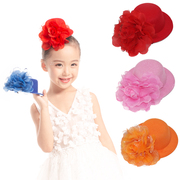 韩国纱大花朵小礼帽发夹发卡公主头饰儿童表演出头花新娘发饰