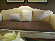 简约现代棉麻防滑加厚沙发垫布艺坐垫沙发巾纯色咖啡色可定制