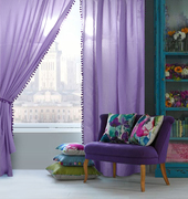 撒金纱紫罗兰外贸客厅，卧室窗纱精致优雅垂感好美国原单可