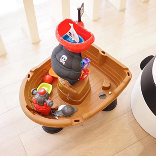 playgo贝乐高趣味玩水海盗船5447儿童玩沙台戏水桌宝宝沙滩玩具桌