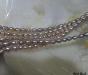 5*7mm天然珍珠散珠 紫/粉色米形珍珠淡水珍珠DIY珍珠项链饰品配件