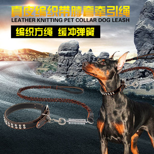 狗狗牵引绳中大型犬狗链子，狗绳德牧金毛，阿拉斯加萨摩狗项圈防爆冲