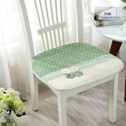 韩式绣花田园布艺全棉防滑绗缝，椅子垫薄款西餐，椅垫坐垫办公椅垫