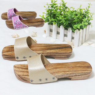 夏季日式木屐女 低跟木拖鞋 日常居家人字木屐鞋