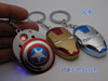 创意美国队长钢铁侠USB充电防风打火机钥匙扣挂件个性超薄点烟器