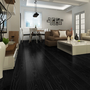 黑白色个性强化复合木地板，家用地暖防水耐磨服装店12mm