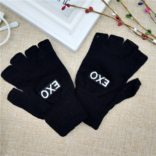秋冬exo偶像动漫棉手套，明星半指cos手套，日本动漫学生礼物