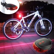 圆形自行车灯激光尾灯5led自行车灯安全警示灯山地车户外骑行装备