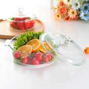 家用钢化玻璃碗透明碗带盖子耐热圆形玻璃，碗泡面碗汤碗微波炉餐具