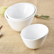 纯白陶瓷碗创意沙拉碗 汤碗 意面碗 西餐碗 水果碗 拉面碗斜口碗