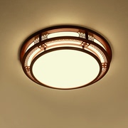圆形中式吸顶灯实木艺，复古亚克力工程酒店，大堂灯具客厅卧室书房