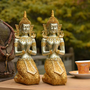 客厅家居镇宅东南亚跪佛像摆件泰国餐厅门童，装饰品迎宾泰式工艺品