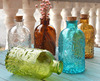 复古创意透明玻璃罐浮雕小花瓶插花水培容器客厅玻璃瓶木塞摆件