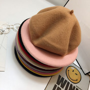 帽子女冬天韩国秋冬季韩版潮英伦羊毛呢帽子英伦复古贝雷帽蓓蕾帽