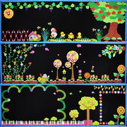 大型幼儿园学校开学主题黑板报布置组合班级装饰花草文化墙贴