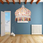 波西米亚灯具地中海风格白色水晶，单头小吊灯卧室餐厅灯创意个性
