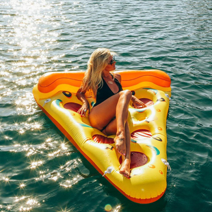 原版披萨充气浮床，成人儿童水上气垫床，浮板漂流游泳圈拍摄布景道具