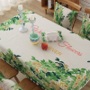 田园餐桌布布艺长方形餐桌布茶几布盖布(布盖布)花朵图案餐桌椅背靠抱枕套