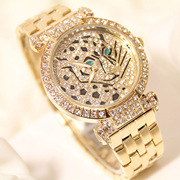 bs手表高档链表定制满钻女表豹纹水钻，韩版时尚女士手表