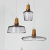 现代木艺创意个性吊灯北欧时尚，loft餐厅灯，吧台吊灯克拉水晶玻璃灯