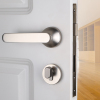 依佰利进口不锈钢拉丝银色门锁室内美式分体锁欧式黑色静音房门锁