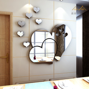 创意爱心形3d立体防水镜面，浪漫墙贴客厅餐厅玄关墙面装饰自粘贴画