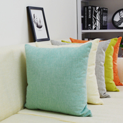 四季亚麻纯色沙发抱枕靠垫套不含芯客厅腰靠枕，床头大号靠背套定制