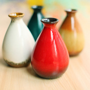 zakka陶瓷花瓶家居摆件，装饰工艺品古风彩釉小花瓶