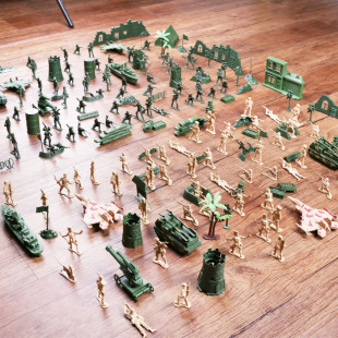 儿童军事基地沙盘兵人套装模型玩具，二战小兵人，士兵军队战争模型