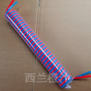 双色并联弹簧管4 8 10红兰黑透明螺旋气动伸缩气管两根并排PU双排